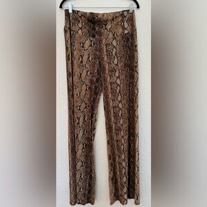 PQ Swim Brown Snake Print Wide-leg Coverup Pants Size M/L